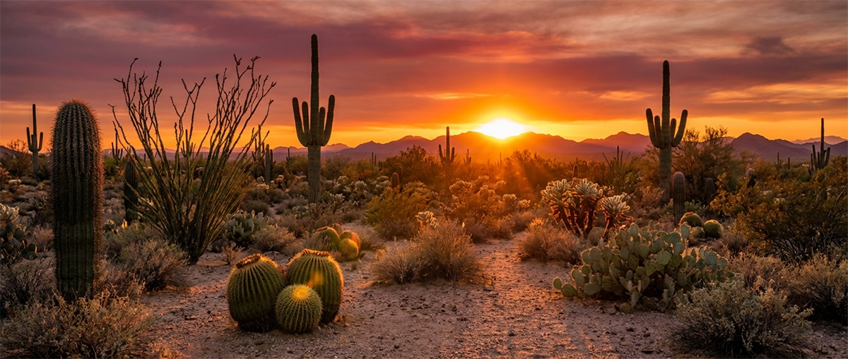 Arizona Sonoran Desert sunset