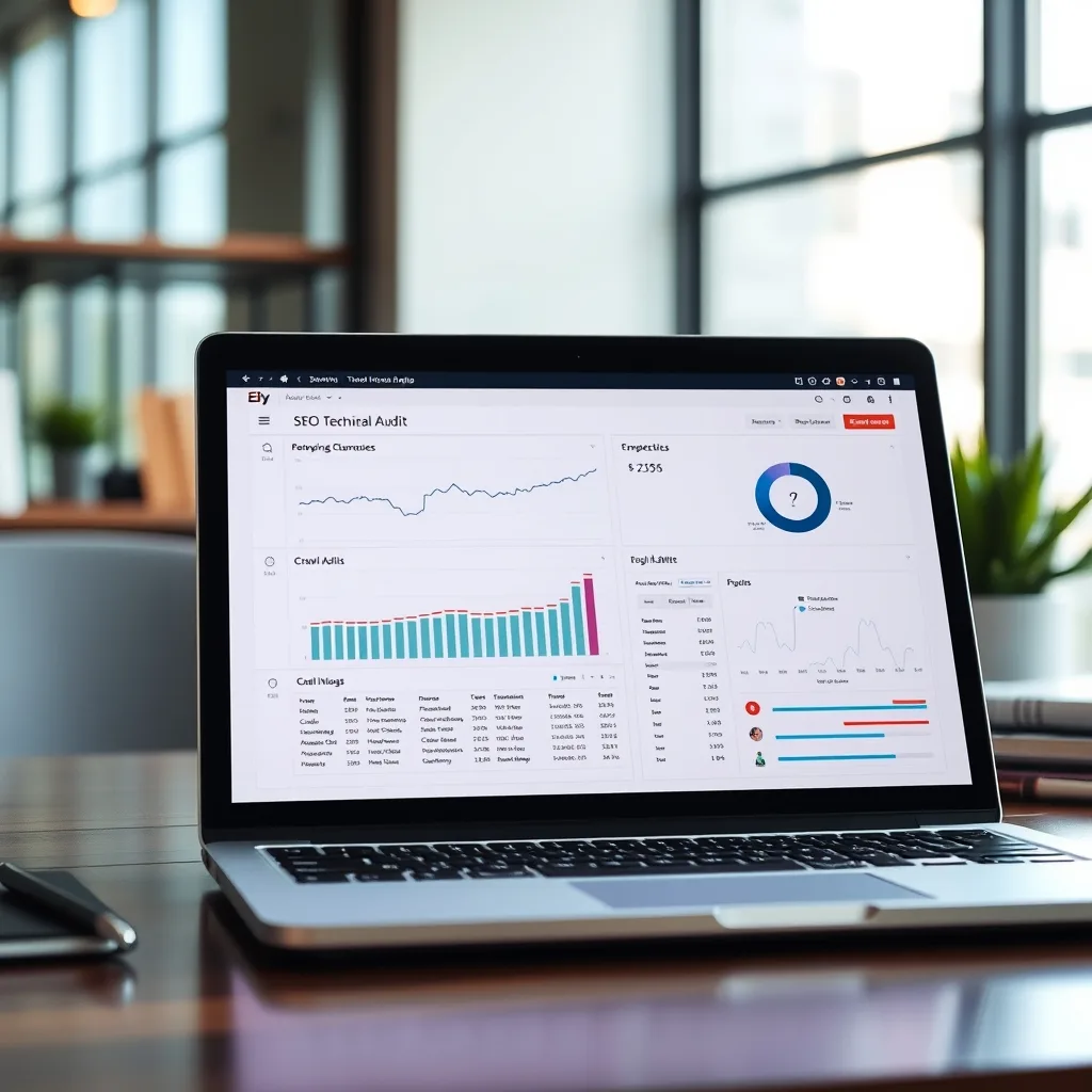 Technical SEO specialist reviewing site crawl data and performance metrics